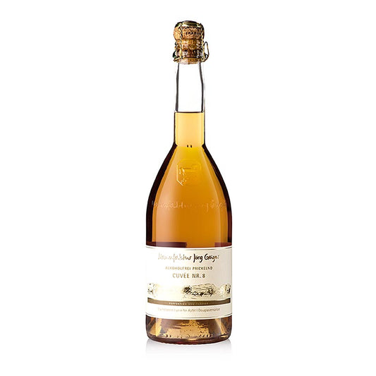Bouteille de 750 ml de Jörg Geiger Cuvée 8, une boisson pétillante sans alcool vive et rafraîchissante.