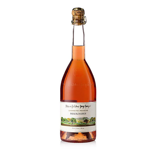 Bouteille de 750 ml de Jörg Geiger, mousseux sans alcool Rosenzauber à l'arôme de fleur de rose