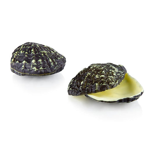 Huîtres en chocolat, chocolat blanc, 2 pièces, Dobla (77509), 252 g, 12 pièces - délicieuses huîtres en chocolat blanc de Dobla, 2 pièces, emballées dans une boîte de 252 g de 12 pièces.