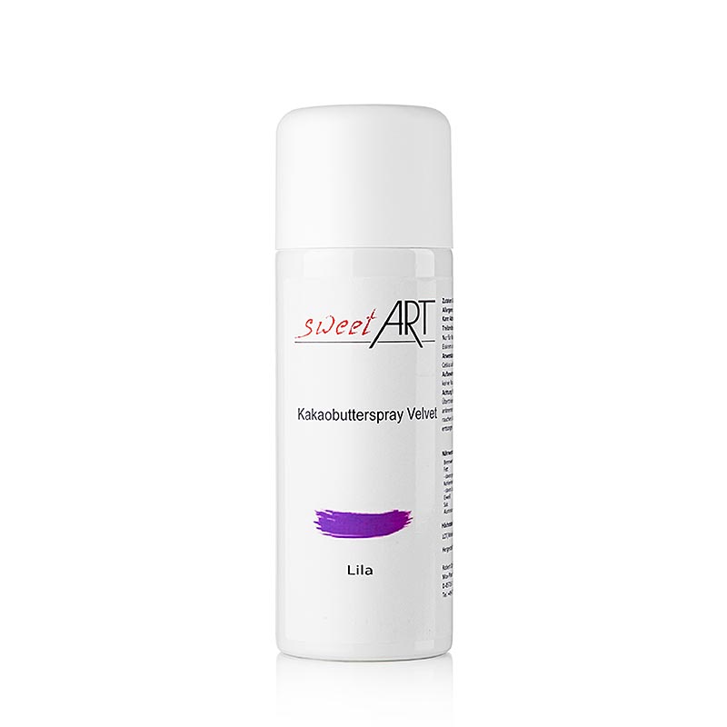 Sweet Arts Beurre de cacao en spray/base colorante alimentaire violet/violet Velvet 400 ml produit pour la pâtisserie et la décoration de desserts et de pâtisseries