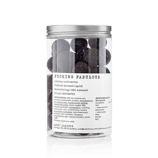 Un paquet de 250 g de Haupt drop FUCKING FABULOUS, avec une délicieuse combinaison de dulce de leche, de sel et de Suède.