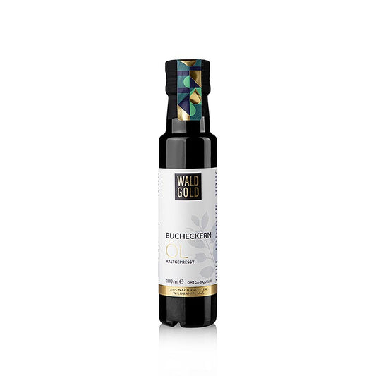 Huile de noix de hêtre pressée à froid biologique, également appelée or des forêts, en flacon de 100 ml