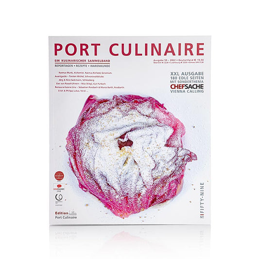  Une image tirée du dernier numéro de Port Culinaire - Gourmet Magazine, numéro 59, qui présente des photos et des récits culinaires époustouflants.
