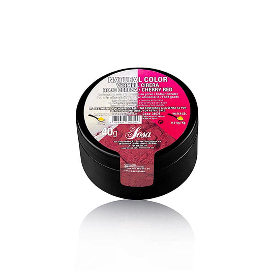 Colorant alimentaire naturel rouge cerise bio en poudre de Sosa (38578), 40 g, idéal pour donner une couleur vive aux pâtisseries et aux desserts.