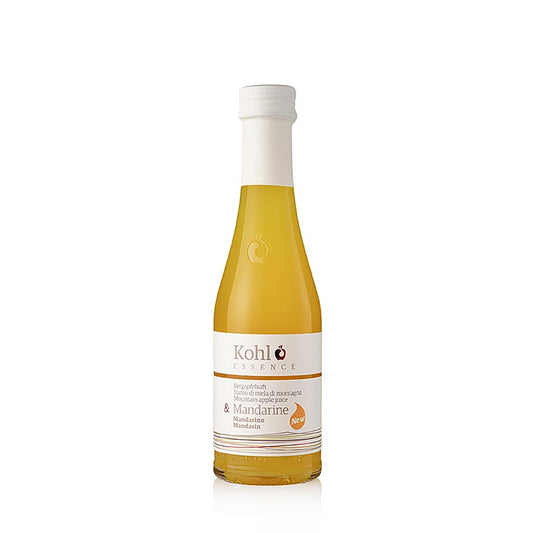 Kohl ESSENCE bergamote jus de pomme + mandarine, 200 ml, un mélange rafraîchissant de bergamote, de jus de pomme et de mandarine dans un flacon de 200 ml.