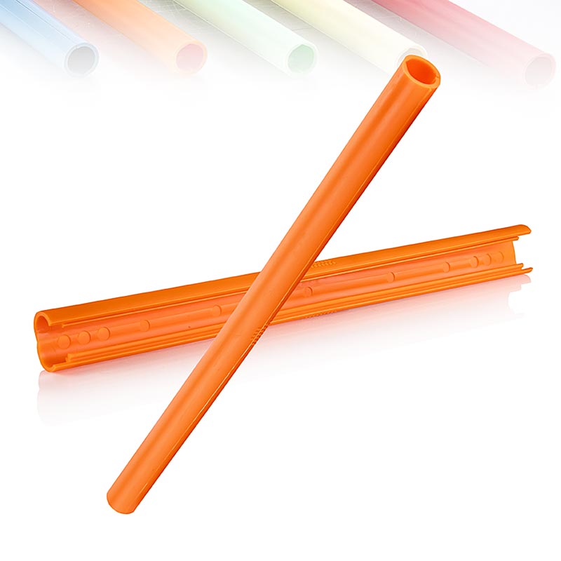ClickStraw orange réutilisable avec un jeu de 10 pièces pour boire de manière durable