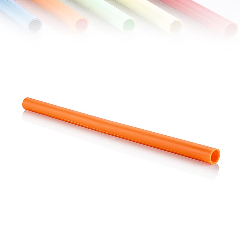 Paille réutilisable durable en orange vif de ClickStraw, emballée par 10 pièces