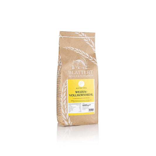 Blattert Mühle farine de blé complet, 1 kg - farine de blé complet de haute qualité, parfaite pour la pâtisserie et la cuisine de recettes saines