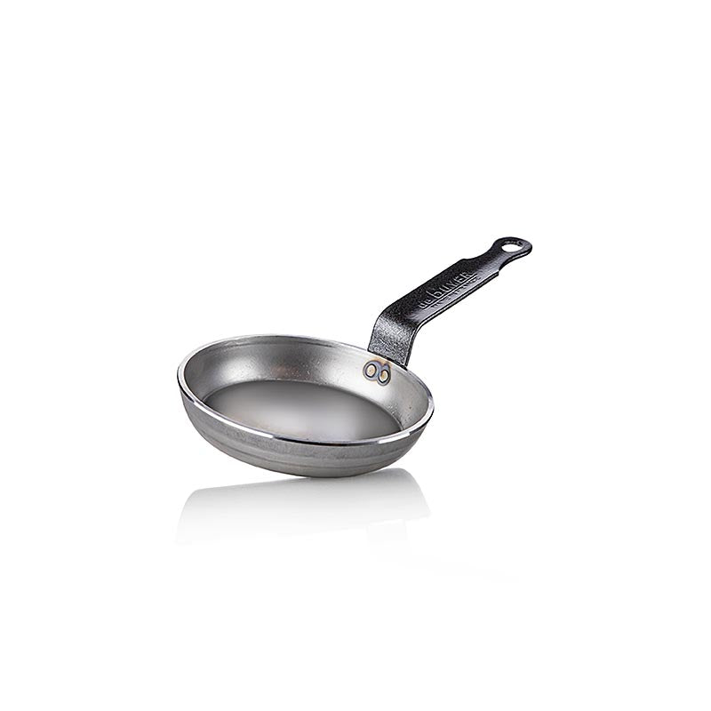 Pièce unique de Buyer Poêles à Blini CARBONE Plus, en acier, d'un diamètre de 12cm et d'une hauteur de 2cm.