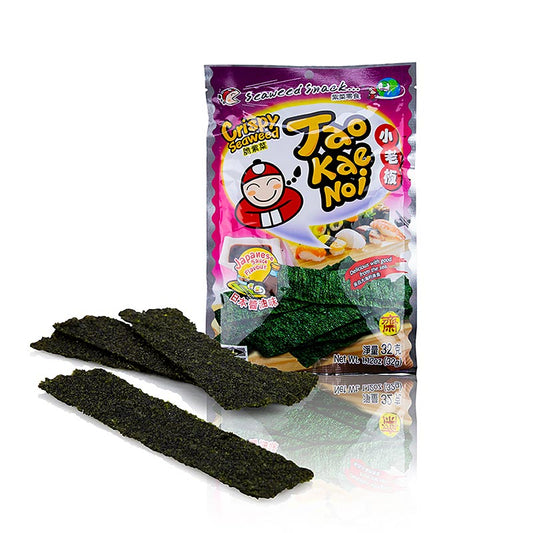 Taokaenoi Crunchy Seaweed Japanese Sauce, chips d'algues au goût de sauce soja, 32 g - Délicieuses chips d'algues japonaises au goût savoureux de sauce soja