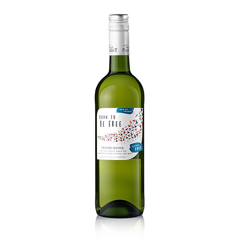 Bouteille de 750 ml de vin blanc sans alcool La Colombette Born to be Free