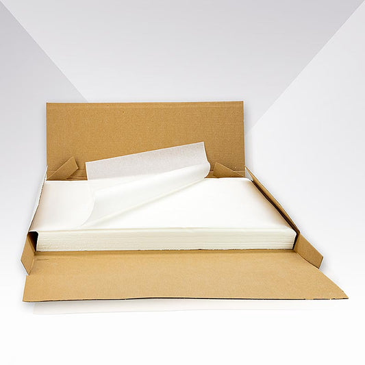 Papier sulfurisé SUPER EXTRA, découpé, 53 x 32,5cm, papier sulfurisé, 500 feuilles - Feuilles de papier sulfurisé prédécoupées de haute qualité pour un usage professionnel