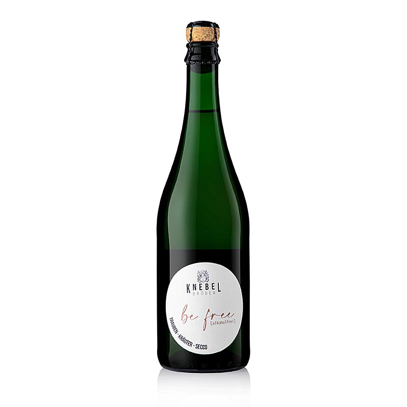 Bouteille de 750 ml de Gebroeders Knebel Be Free, secco de raisin et d'herbes sans alcool