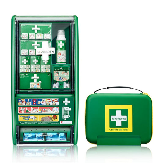 Trousse de premiers secours et de brûlures, DIN 13157, trousse de premiers secours de Cederroth (51011008), 1 pièce, idéale pour les urgences et la prévention des accidents
