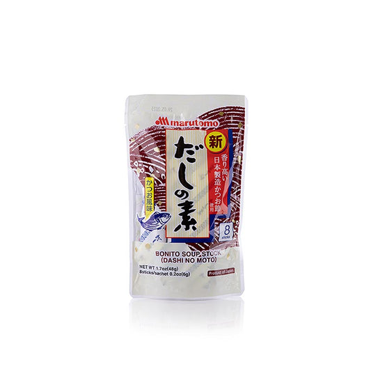 Paquet de 48 g de bouillon de soupe de poisson Marutomo Dashi no moto, un bouillon de soupe traditionnel japonais