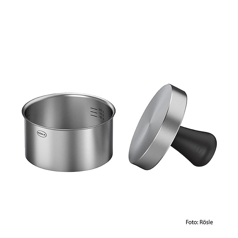 Rösle hamburger press PRO, 11x6cm (25083), 1st - Presse à hamburger durable en acier inoxydable pour des hamburgers parfaitement formés