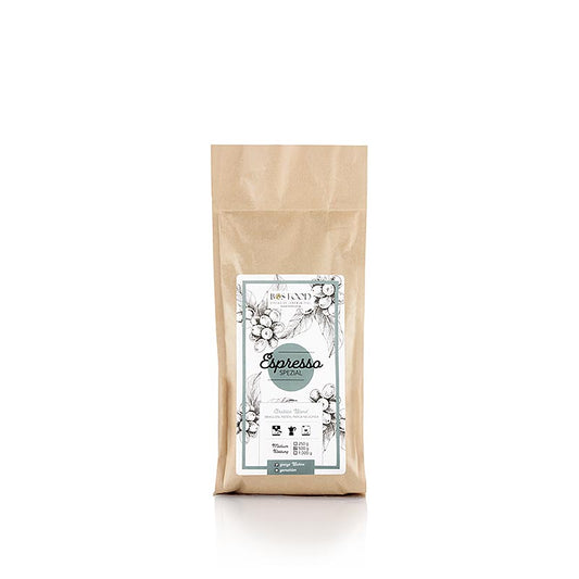 BOS FOOD - Espresso Special, mélange de café Arabica, grains entiers, 500 g - Un sac de 500 g de grains entiers du meilleur mélange de café Arabica pour un délicieux espresso.