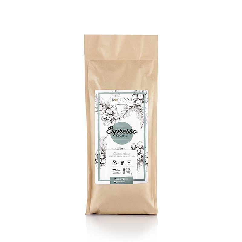 Mélange de café en grains 100% Arabica de qualité supérieure, sac de 1 kg de BOS FOOD - Espresso Special