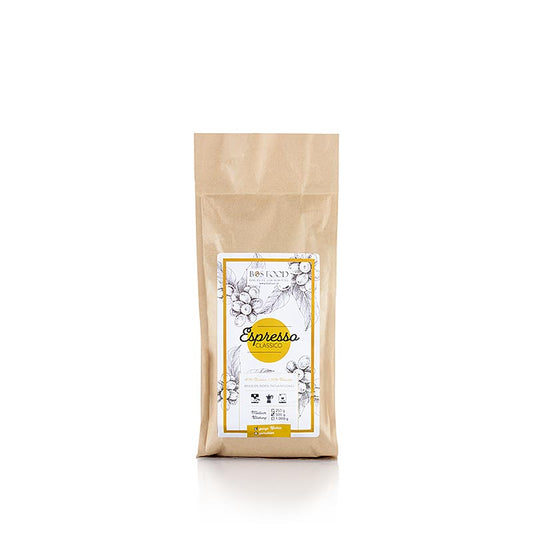 500 grammes BOS FOOD - Mélange de café Espresso Classico avec 20% de Robusta, grains entiers