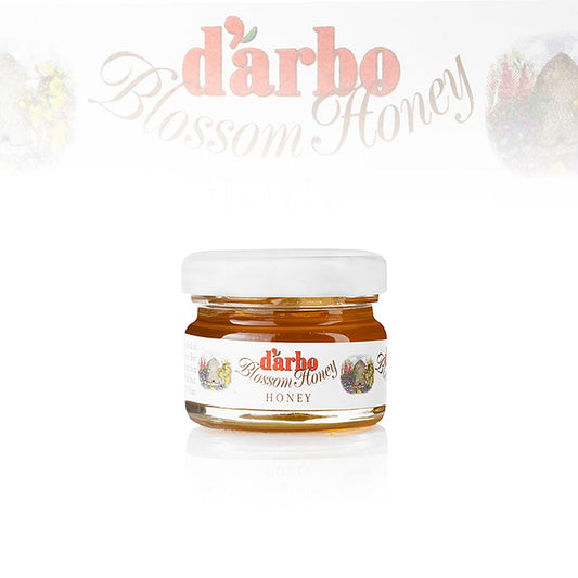 Miel de fleurs de Darbo en pots-portions, paquet de 168 kg, chaque pot contient 60 x 28g de miel