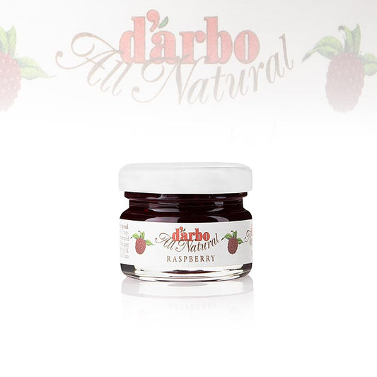 Darbo Confiture de framboises extra, pots portion, 168 kg, 60 x 28g, parfait pour le petit déjeuner et le brunch.