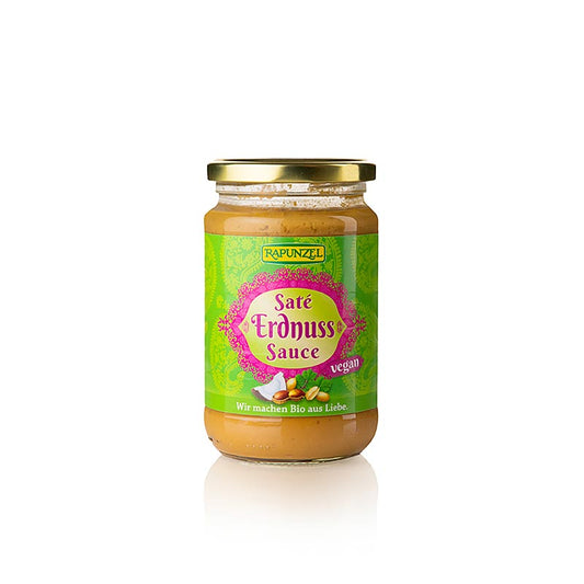 Sauce arachide satay biologique et végétalienne de Rapunzel en bouteille de 330 ml