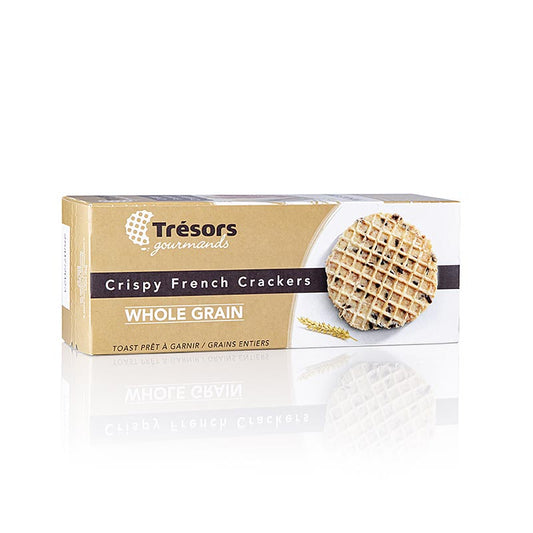 Barsnack Tresors - Mini gaufrier français croustillant et complet, 95 g - Image de Barsnack Tresors, un mini gaufrier français, à base de farine complète et à la texture croustillante.