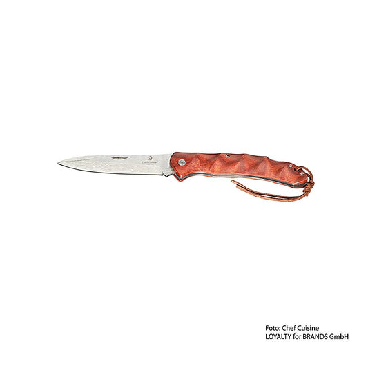 Couteau de poche Damas dans un étui en bois pour les professionnels de la cuisine 
