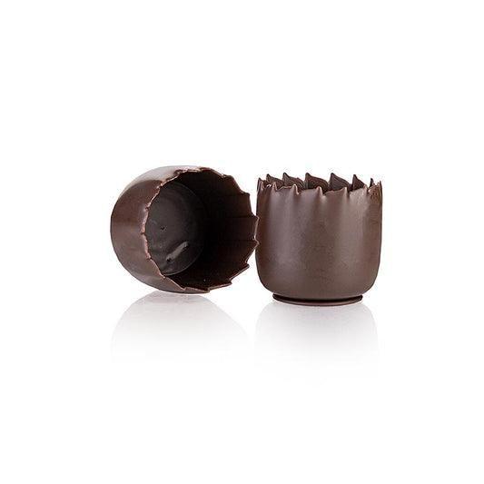 Dé à coudre en chocolat noir fait main d'un diamètre de 25cm et d'une hauteur de 25cm de la marque Dobla, emballé dans une boîte de 302g avec 72 pièces.