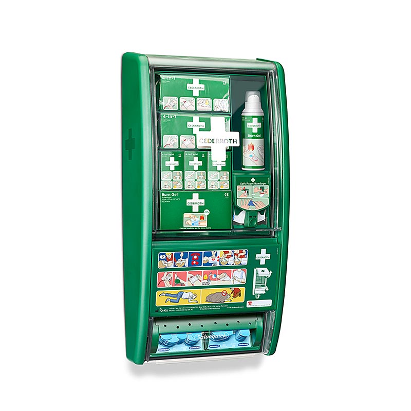 Poste de secours et de traitement des brûlures, kit de premiers secours (51011003), Cederroth, 1 pièce, indispensable pour les interventions d'urgence et le traitement des brûlures