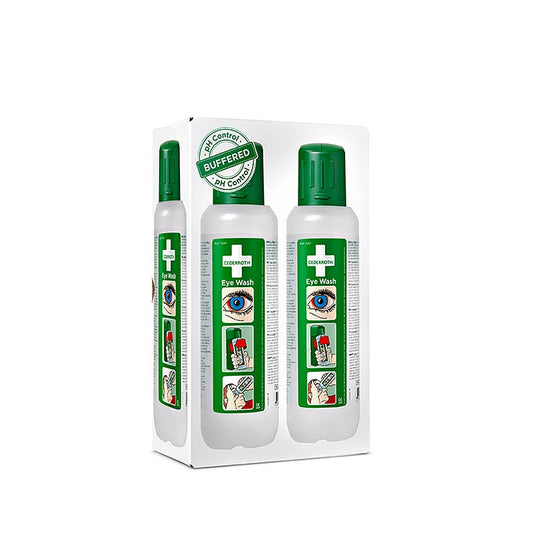Produit de lavage des yeux par Cederroth, 2 flacons de 500ml pour l'irrigation des yeux et les premiers soins, 1 litre au total