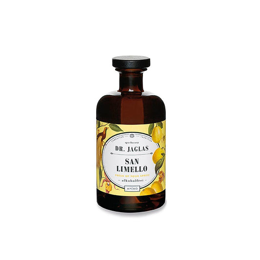 Dr Jaglas - San Limello Apero, sans alcool, VEGAN, 500 ml, un apéritif rafraîchissant et savoureux sans alcool dans une bouteille de 500 ml, parfait pour les végétaliens.