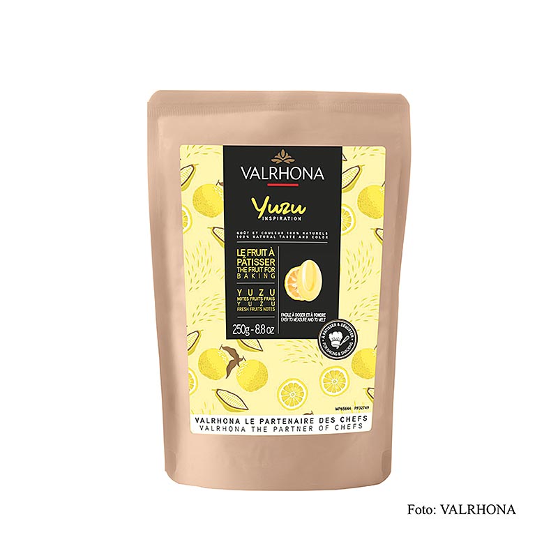 Valrhona Inspiration Yuzu, une spécialité de 250g au yuzu et au beurre de cacao (32749).