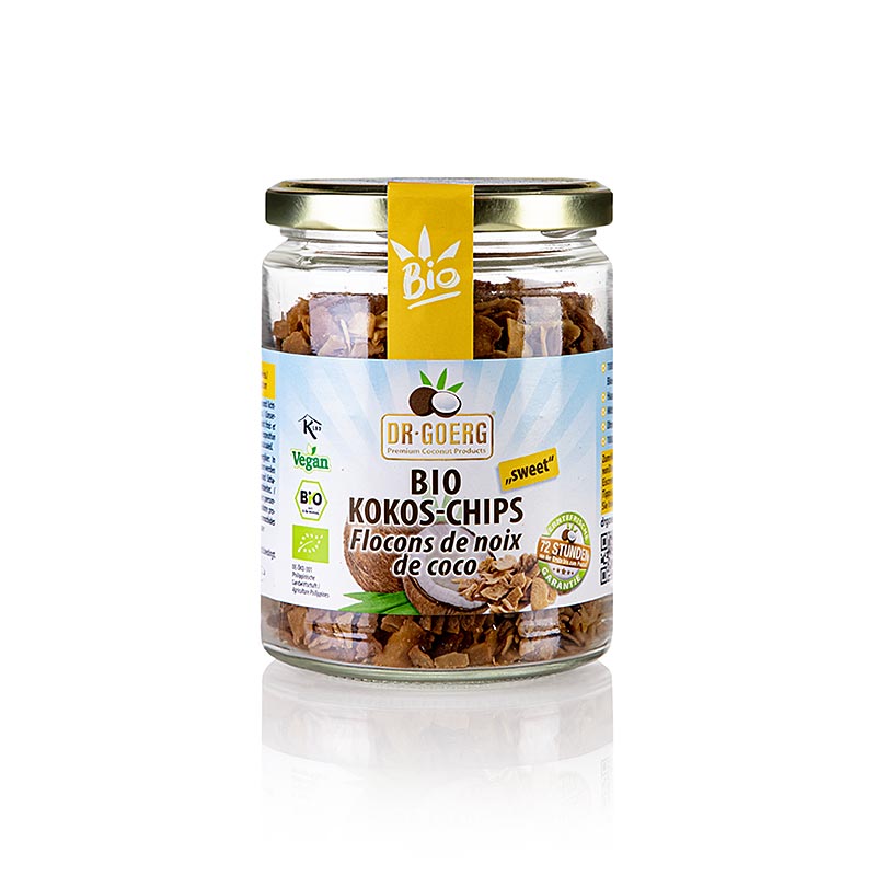 Copeaux de noix de coco torréfiés et sucrés DrGoerg bio, paquet de 160g