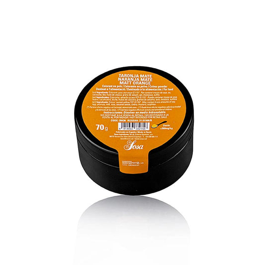 Colorant alimentaire hydrosoluble orange mat en poudre, marque Sosa, 70g (39436)