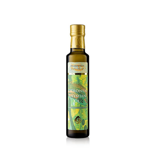 Bouteille de 250 ml d'huile de thym citronné de Heimenstein, un produit savoureux et aromatique