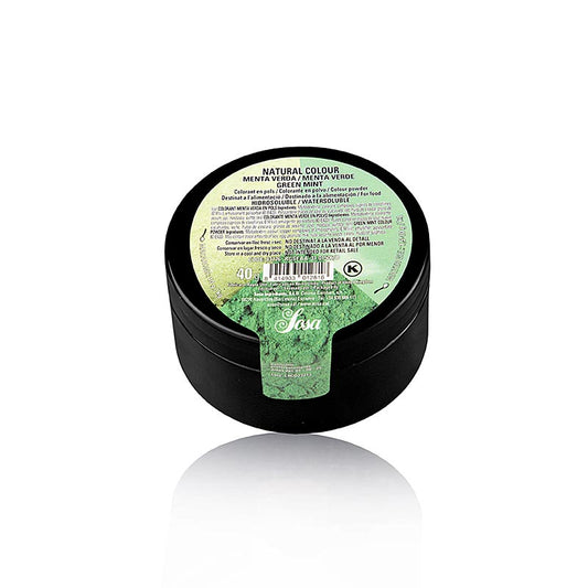 Sosa colorant alimentaire naturel vert menthe, poudre, soluble dans l'eau, 40g, 40g - Colorant 100% naturel sous forme de poudre vert menthe, soluble dans l'eau, idéal pour l'alimentation, paquet de 40g