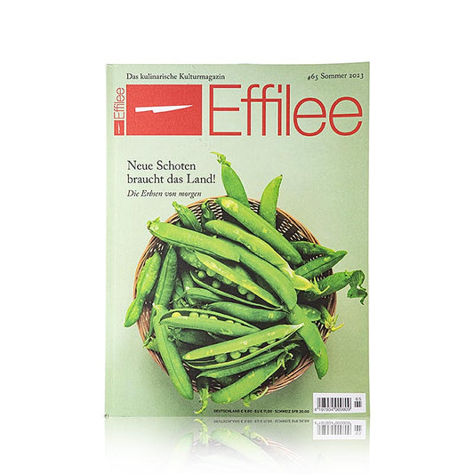 Couverture du numéro 65 du magazine Effilee pour l'alimentation et la vie, avec un contenu savoureux sur les thèmes de la cuisine et de l'art de vivre.