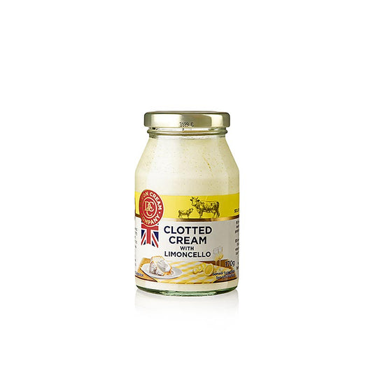 Pot de 170 g de crème clotted anglaise Limoncello avec 47 % de matière grasse, du Devon