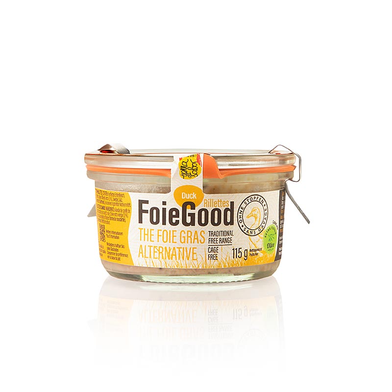 Rillette de foie de canard FoieGood sans bouchon, 115 g - pâté de foie de canard délicieux et luxueux