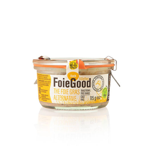 Rillette de foie de canard FoieGood sans bouchon, 115 g - pâté de foie de canard délicieux et luxueux