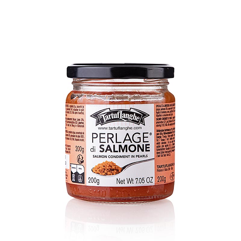 Perles de saumon, Tartuflanghe, 200 g - Saumon fumé de luxe à la truffe, parfait pour les plats gastronomiques