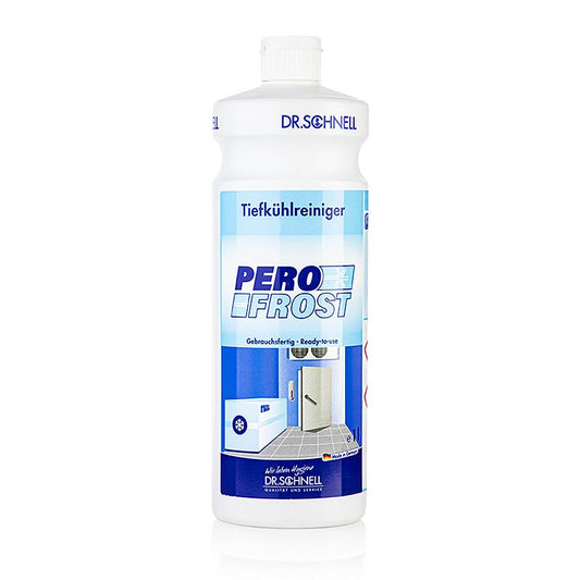 1 bouteille de 1 litre de nettoyant pour congélateurs Dr Schnell Perofrost, un nettoyant pour congélateurs prêt à l'emploi