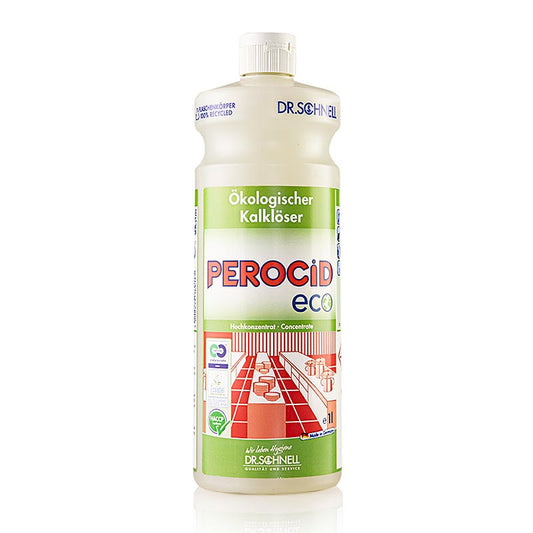 Dr Schnell Perocid Eco détartrant, une solution concentrée écologique de 1 litre pour éliminer efficacement les dépôts de calcaire.