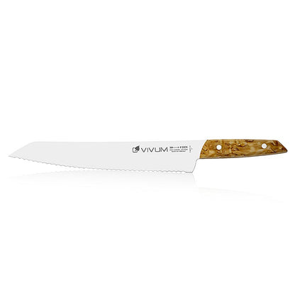  Couteau à pain VIVUM de haute qualité avec manche en bois durable et lame de 26 cm