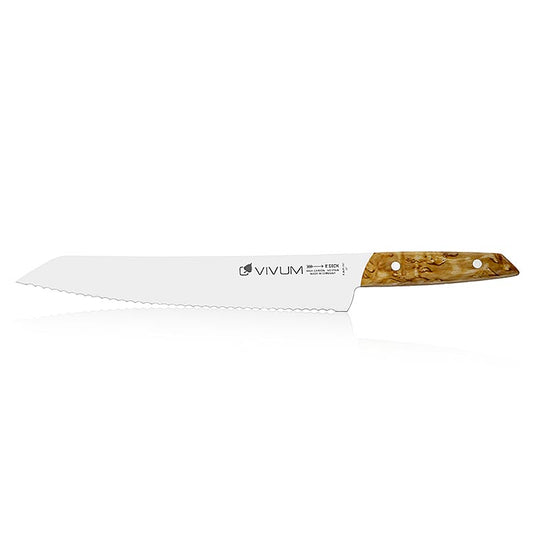  Couteau à pain VIVUM de haute qualité avec manche en bois durable et lame de 26 cm