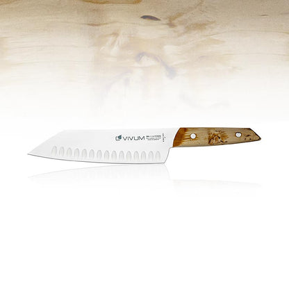 Couteau Santoku avec lame dentelée et manche en bois 18cm de la marque DICK 