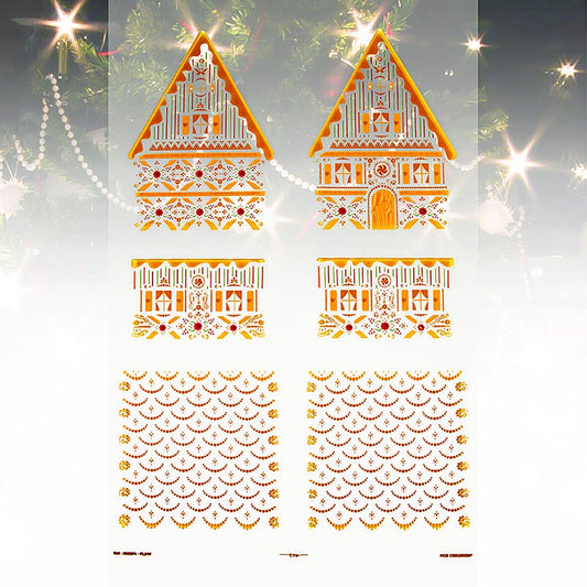  Lot de 4 emballages en aluminium pelable pour la fabrication de maisons en pain d'épices en chocolat, dimensions 11x115x155cm