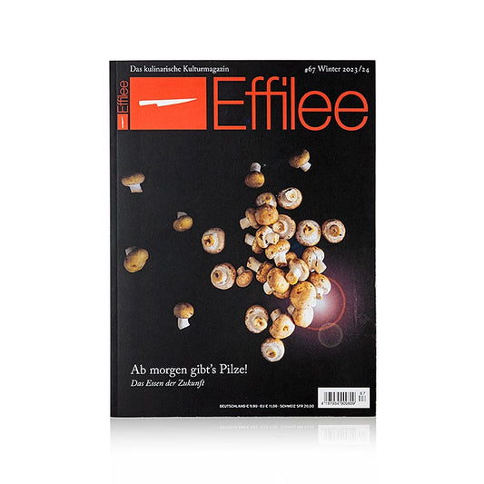 Effilee - Journal of nutrition and living, numéro 67, couverture de magazine en 1 pièce présentant un design vibrant et axé sur l'alimentation pour les lecteurs intéressés par un mode de vie sain et la nutrition.