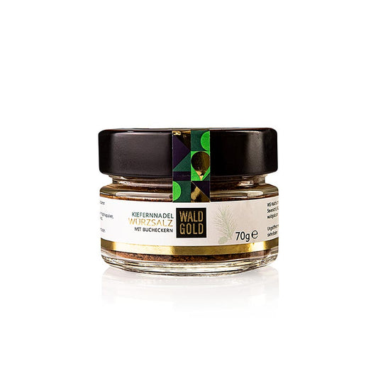 Sel d'épices aux aiguilles de pin et aux noix de pin, 70 g, idéal pour l'assaisonnement.